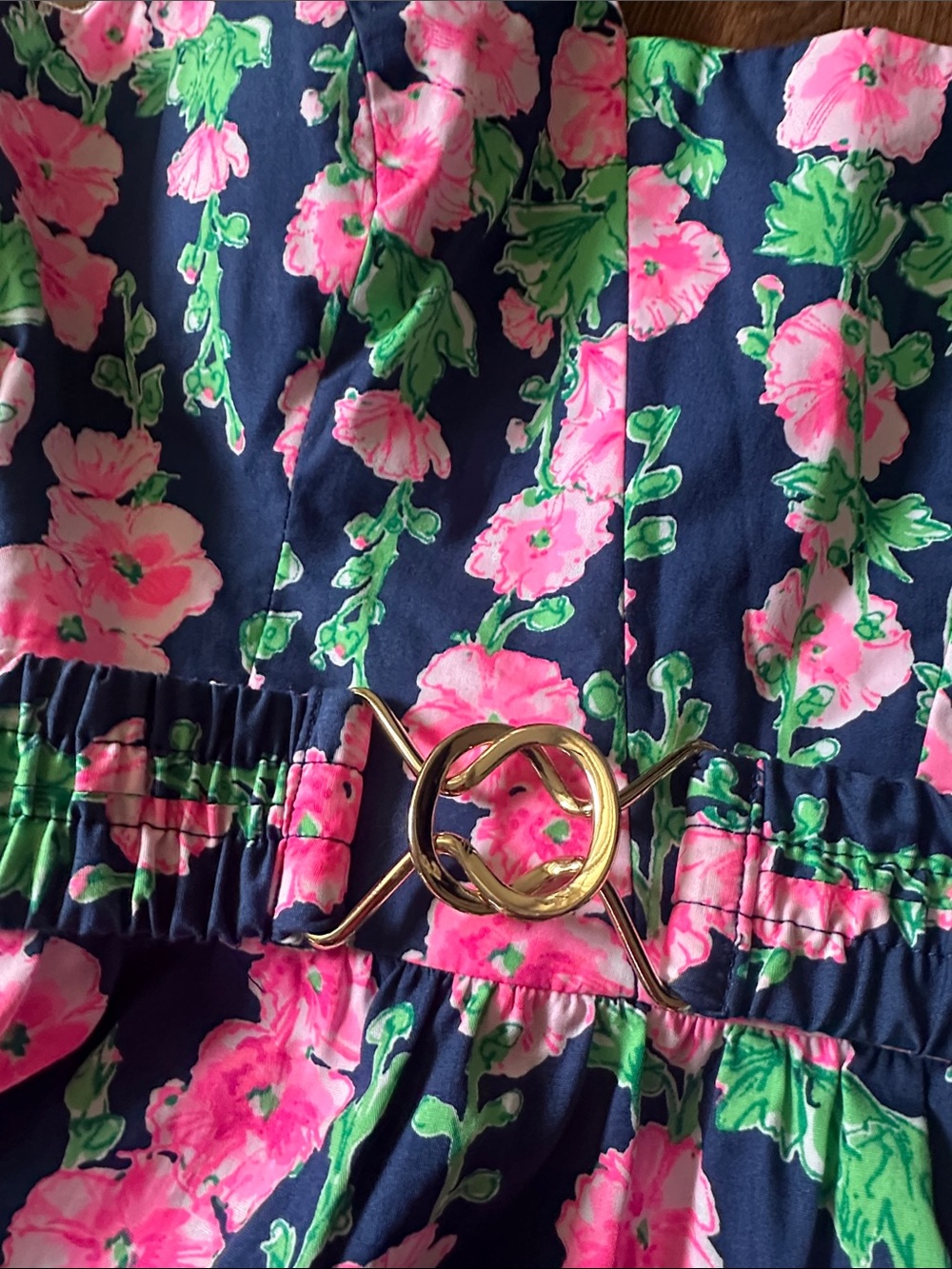 Last drop ⬇️🚚Lilly Pulitzer McKinnon Dress Navy Pink Floral Midi Dress - Picture 2 of 7